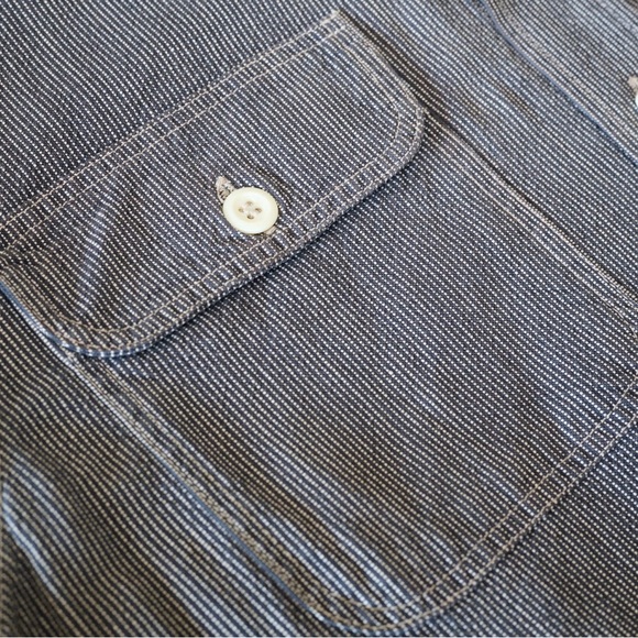 Sugar Cane Mens Hickory Pinstripe Long Sleeve Work Shirt Size 14-14.5 Mens Small - Picture 13 of 13